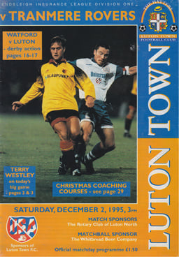 Luton Town v Tranmere Rovers Match Programme 1995-12-02